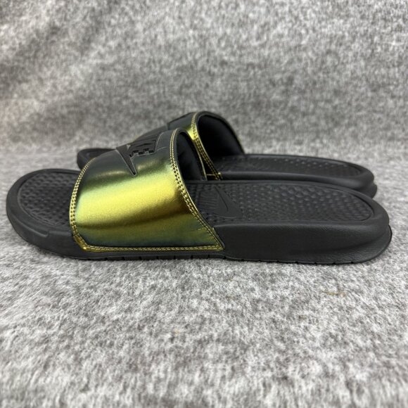 ✅Mens 8 NIKE AIR BENASSI JDI ELECTRO GRN SLIDES Casual Comfort Summer Shoes - Picture 9 of 13
